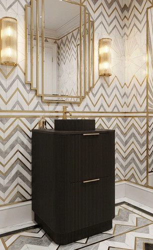 600 fluted vanity unit - 600,