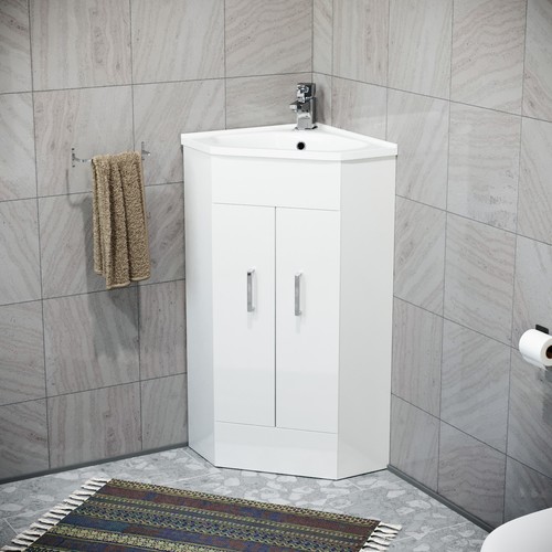 Nes home white corner vanity - white,