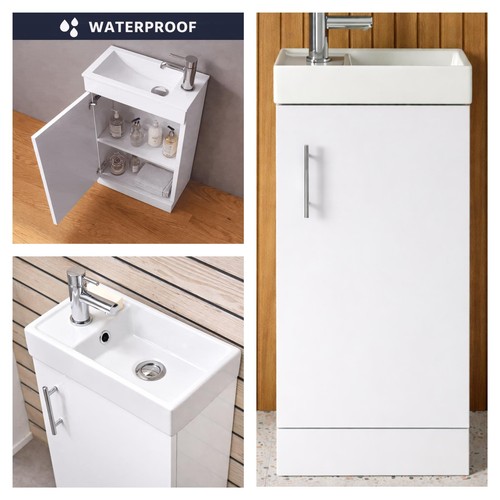 White bathroom vanity unit - white,