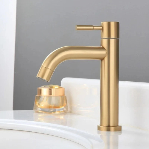 Brushed gold bathroom sink - bathroom,