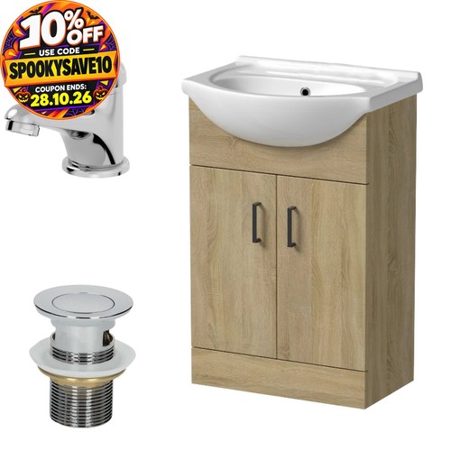 560mm oak bathroom vanity - bathroom,