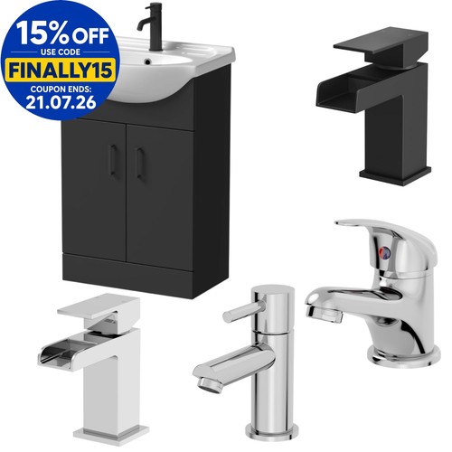 Matt black bathroom - black, vanity