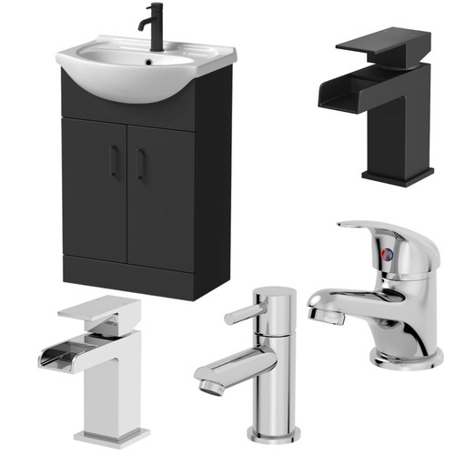 Matt black bathroom - bathroom, vanity