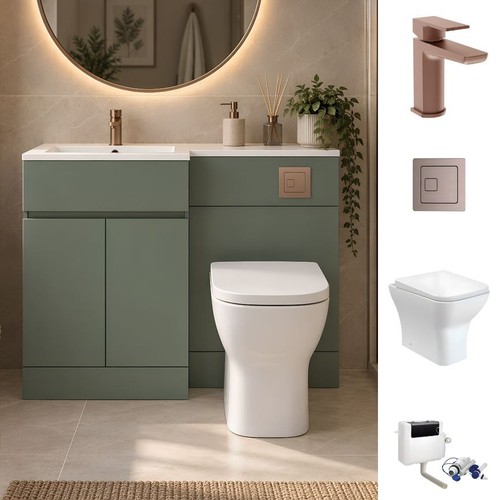 Sage green shape vanity - sage,