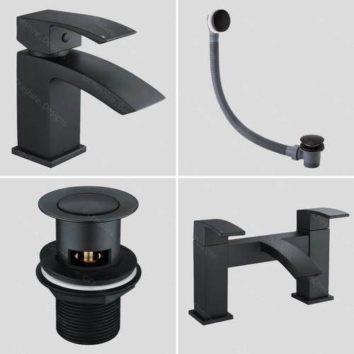 Black bath basin tap mono - black,