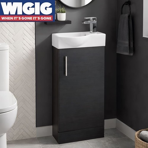 400mm black ash - black, cloakroom