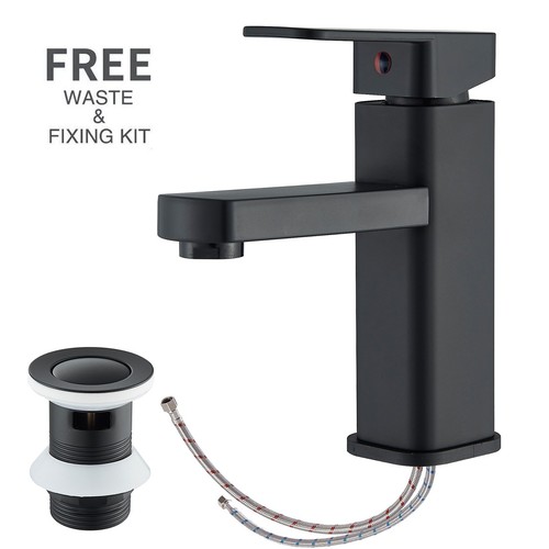 Black bathroom sink tap with - bathroom,