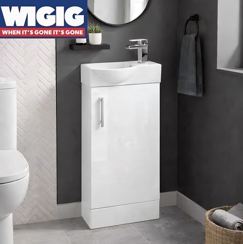 400mm white gloss cloakroom - white,