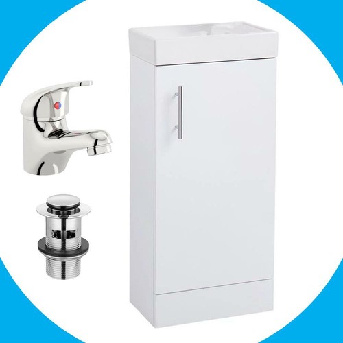 White 400mm single door - single,
