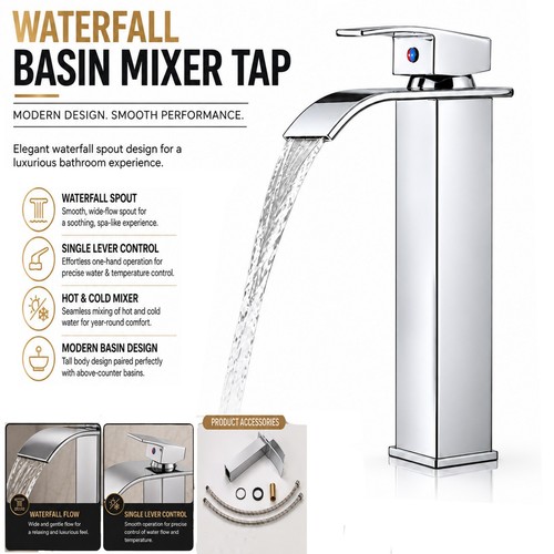 Tall waterfall basin - waterfall,