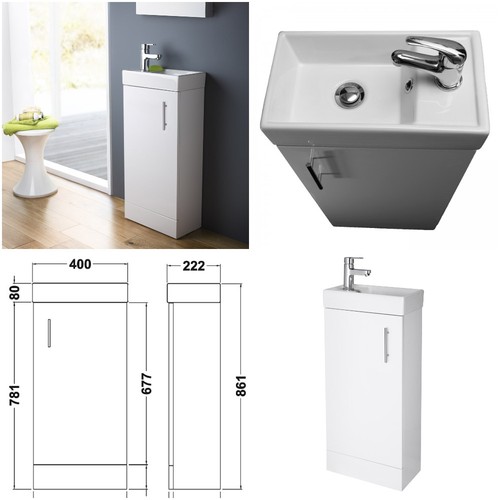 Compact 400mm vanity - compact, unit