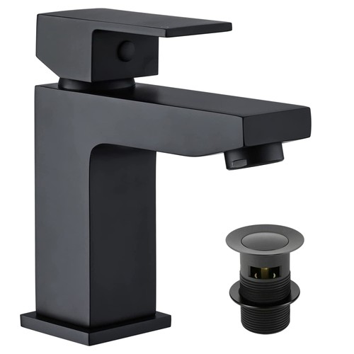 Matt black square - black, modern