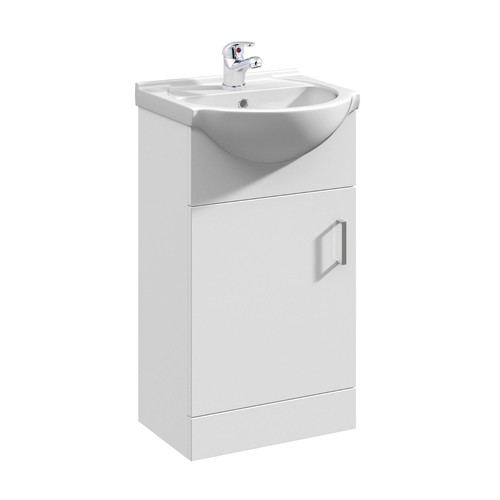 White 450mm one door - door, bathroom